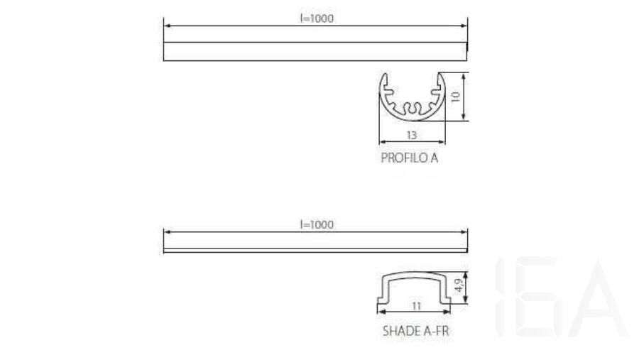 Kanlux  SHADE A-FR 1M átlátszó fedlap (10 db/ csomag) 19170 Fedlap LED profilhoz 1