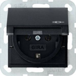 Gira Gira Dugaszolóaljzat GYV System 55 fekete matt, 0454005 GIRA kapcsoló 0