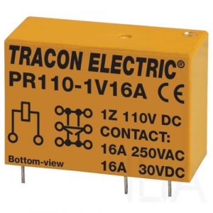 Tracon  Print relé, PR110-1V16A,  110V DC / 1×CO (16A, 230V AC / 30V DC) Miniatűr print relé 0