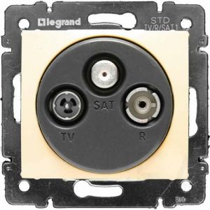 Legrand  Valena TV-RD-SAT aljzat átmenő 14 dB, elefántcsont, 774337 Legrand VALENA kapcsoló 0