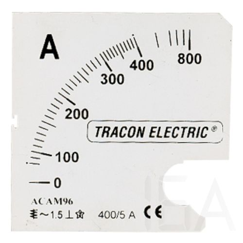 Tracon  Skálalap ACAM72-5 alapműszerhez, SCALE-AC72-1000/5A Táblaműszer skálalap 0