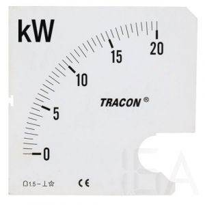 Tracon  Skálalap W72-400V/4 műszerhez, SCALE-W72/4-1200 Táblaműszer skálalap 0