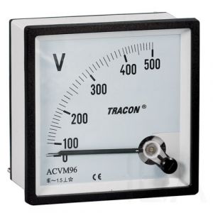 Tracon  Analóg váltakozó áramú voltmérő, ACVM72-250 Váltakozó áramú feszültségmérő 0