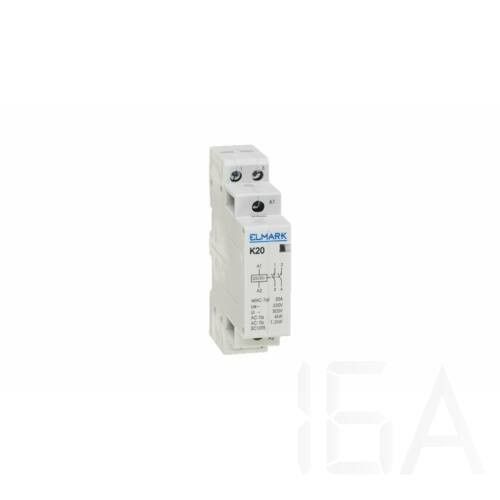 Elmark Moduláris kontaktor K20 25A 230V 1NO+1NC, 23012 Moduláris mágneskapcsoló 0