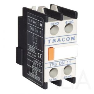 Tracon  Homlokoldali segédérintkező TR1D/F és TR1E kontaktorokhoz, TR6DN11 Tracon segédérintkező 0