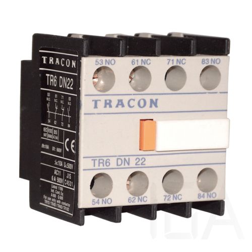 Tracon  Homlokoldali segédérintkező TR1D/F és TR1E kontaktorokhoz, TR6DN22 Tracon segédérintkező 0