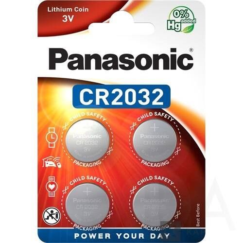 Panasonic  CR2032EL/4B lítium gombelem (4db / bliszter) Elem 0