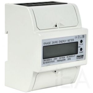 Tracon  LCD kijelzésű fogyasztásmérő, közvetlen, 1 fázisú, 4 modul, TVOF14 Elektronikus fogyasztásmérő 0