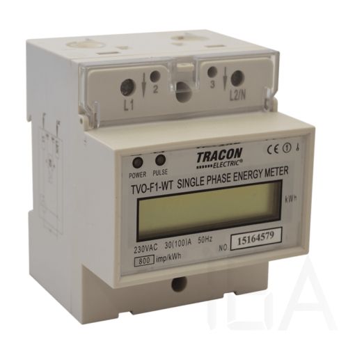 Tracon   TVO-F1-WT LCD kijelzésű 1 fázisú átfűzős fogyasztásmérő, közvetlen Elektronikus fogyasztásmérő 0