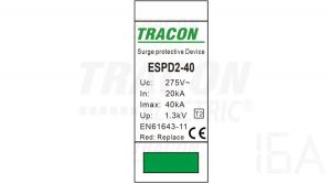Tracon  túlfeszültség levezető betét, T2 AC típusú, 40 M, ESPD2-40M Túlfeszültség levezető 1