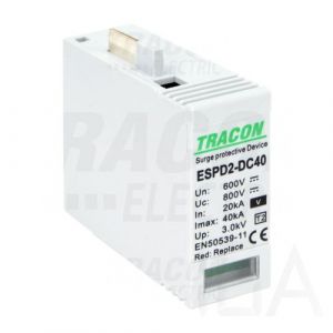 Tracon  túlfeszültség levezető betét, T2 DC típusú V, 600V, ESPD2-DC40-600V Túlfeszültség levezető 0