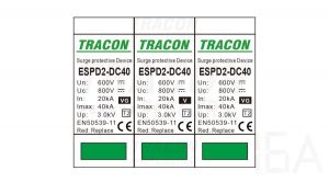 Tracon  túlfeszültség levezető betét, T2 DC típusú V, 600V, ESPD2-DC40-600V Túlfeszültség levezető 1