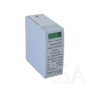 Tracon  túlfeszültség levezető betét, DC, 2-es típus, szikraközös, TTV2-40-DC-1000-G Túlfeszültség levezető 0