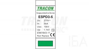Tracon  túlfeszültség levezető, T3 AC típusú, egybeépített, ESPD3-5-2P Túlfeszültség levezető 2