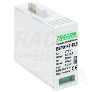 Tracon  túlfeszültség levezető betét, T1+T2 AC típusú, 12.5 M, ESPD1+2-12.5M Túlfeszültség levezető 0