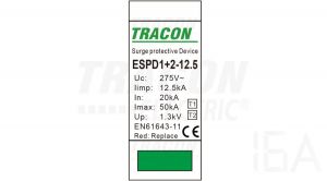 Tracon  túlfeszültség levezető betét, T1+T2 AC típusú, 12.5 M, ESPD1+2-12.5M Túlfeszültség levezető 1