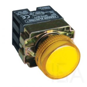 Tracon  Tokozott jelzőlámpa, fémalap, sárga, előtéttel, izzó nélkül, NYGBV75S Jelzőizzós jelzőlámpa 0