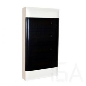 Legrand  PractiboxS falon kívüli lakáselosztó (650°C), átlátszó füstszínű ajtóval, védőföld és nulla elosztókapoccsal, 4 sor 18 modul, 137219 Falon kívüli lakáselosztó