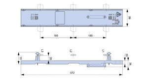 Tracon  Függőleges síntakaró, füllel,100mm széles,185 mm-rendszerhez, H-RF Burkolat, kiegészítő 1