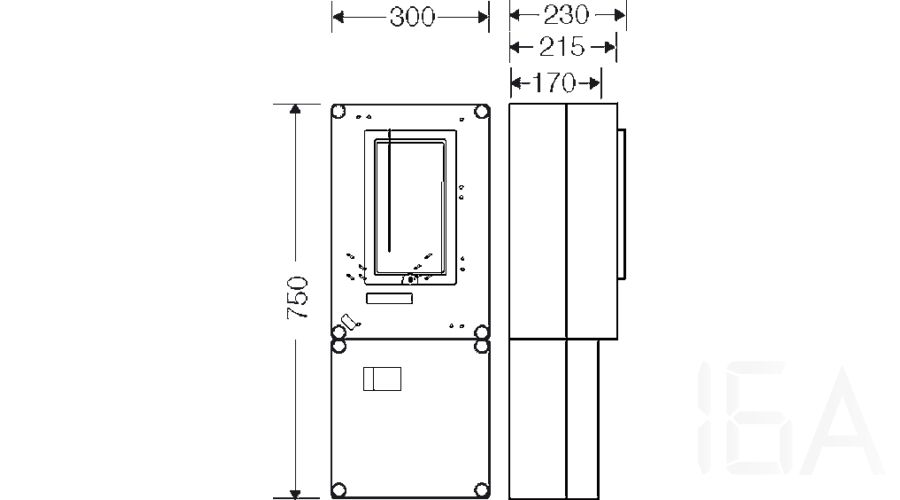 Hensel HB3008-U 1 és 3 fázisú egy mérőhelyes fogyasztásmérő szekrény mindennapszaki és előrefizetős méréshez 80A-ig, 1091615 Egyedi direkt mérések, Mérőhelyek 1
