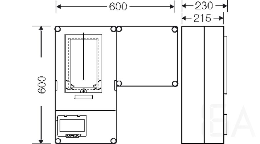 Hensel HB30VM-U 1 és 3 fázisú egy mérőhelyes fogyasztásmérő szekrény vezérelt / H-tarifás méréshez, 63A-ig, 1091622 Egyedi direkt mérések, Mérőhelyek 1