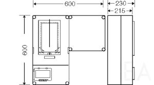 Hensel HB30VM-U 1 és 3 fázisú egy mérőhelyes fogyasztásmérő szekrény vezérelt / H-tarifás méréshez, 63A-ig, 1091622 Egyedi direkt mérések, Mérőhelyek 1