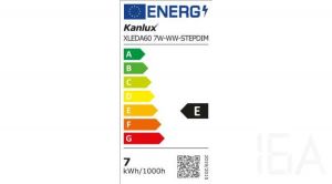Kanlux XLED E27 A60 7W-WW-STEPDIM melegfényű filament led izzó 810lm, 29634 E27 LED izzó 1