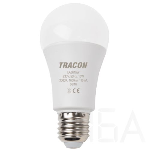 Tracon  Gömb burájú LED fényforrás, LA6015NW E27 LED izzó 0
