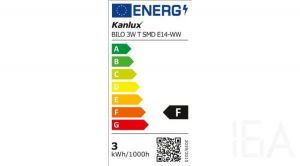 Kanlux BILO 3W T SMD E14-WW 280lm meleg fényű led izzó, 23040 E14 LED izzó 1