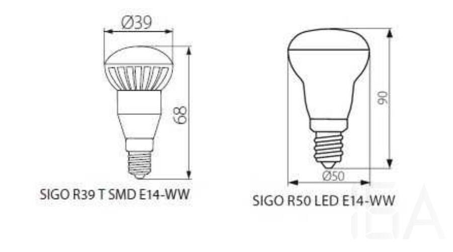Kanlux SIGO R39 LED E14-NW 320lm természetes fényű 4W led izzó, 22734 E14 LED izzó 2