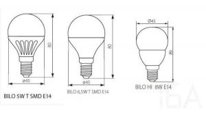 Kanlux BILO 6,5W T SMD E14-WW 600lm meleg fényű led izzó, 23422 E14 LED izzó 2