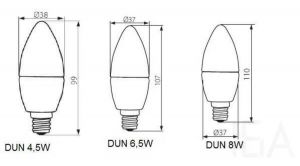 Kanlux DUN 6,5W T SMD E14-WW 600lm meleg fényű led izzó, 23430 E14 LED izzó 2