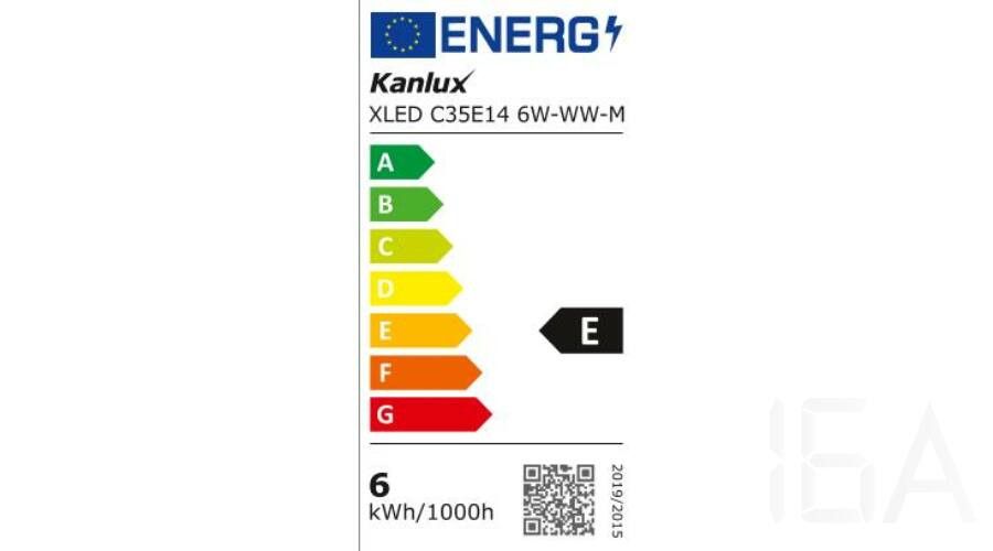 Kanlux XLED C35 E14 6W meleg fényű filament LED izzó, 29622 E14 LED izzó 1
