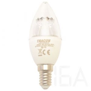 Tracon  LGYD6WO Fényerő-szabályozható gyertya burájú LED fényforrás 6W E14 LED izzó 0