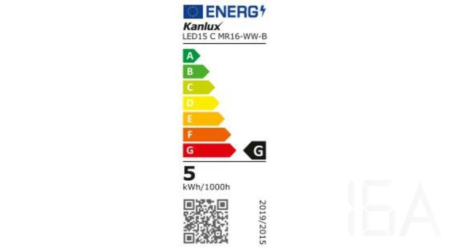 Kanlux LED15 C MR16-WW-B 4,5W 380lm meleg fényű led izzó, 22203 12-24V LED izzó 1