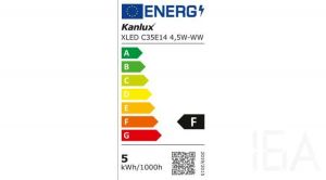 Kanlux XLED C35 E14 4,5W meleg fényű filament LED izzó, 29620 Filament LED izzó 1