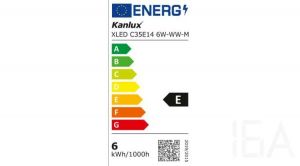 Kanlux XLED C35 E14 6W meleg fényű filament LED izzó, 29622 Filament LED izzó 1