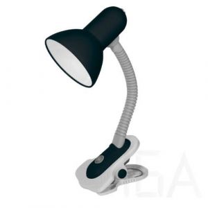 Kanlux SUZI HR-60-B E27-es 60W gégecsöves csíptetős asztali lámpa, fekete Asztali lámpa 0