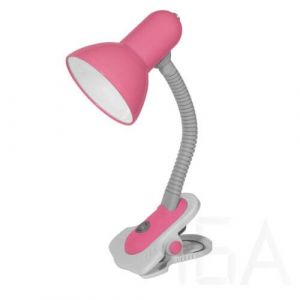 Kanlux SUZI HR-60-PK E27-es 60W gégecsöves csíptetős asztali lámpa, rózsaszín Asztali lámpa