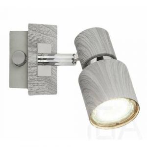 Rábalux  6125 Merkur, 1-es, divatos szürketölgy mintás szpot lámpa kapcsolóval Fali lámpa 0