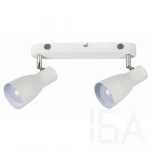 Rábalux  6027 Ebony, 2-es fehér szpot lámpa fém burával és 2 kapcsolóval Fali lámpa 0