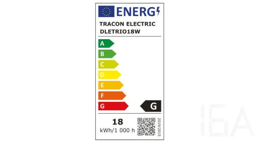 Tracon  LED mélysugárzó változtatható színhőmérséklettel, DLETRIO18W Változtatható színhőmérsékletű lámpa 1