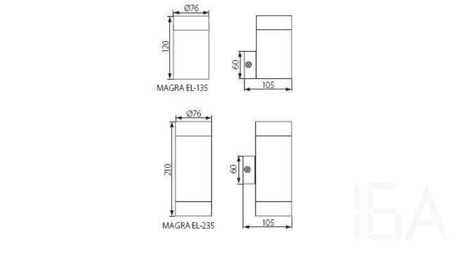 Kanlux MAGRA EL-235 GU10 kültéri lámpa, 18011 Kültéri fali lámpa 1