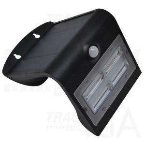 Tracon  Napelemes LED fali világítótest mozgásérzékelővel, fekete, LSLBB3W Kültéri mozgásérzékelős lámpa 0