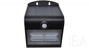 Tracon  Napelemes LED fali világítótest mozgásérzékelővel, fekete, LSLBB3W Kültéri mozgásérzékelős lámpa 1