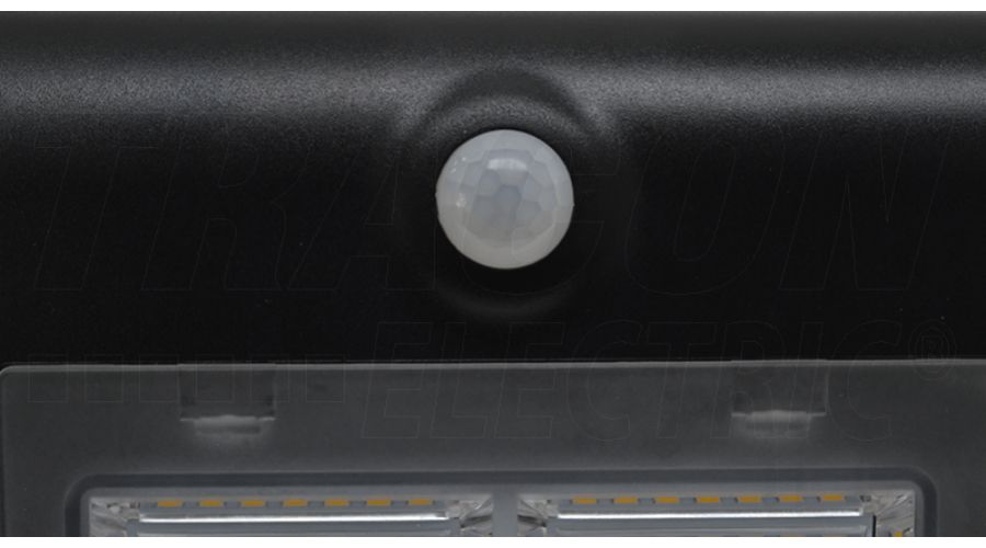 Tracon  Napelemes LED fali világítótest mozgásérzékelővel, fekete, LSLBB3W Kültéri mozgásérzékelős lámpa 3