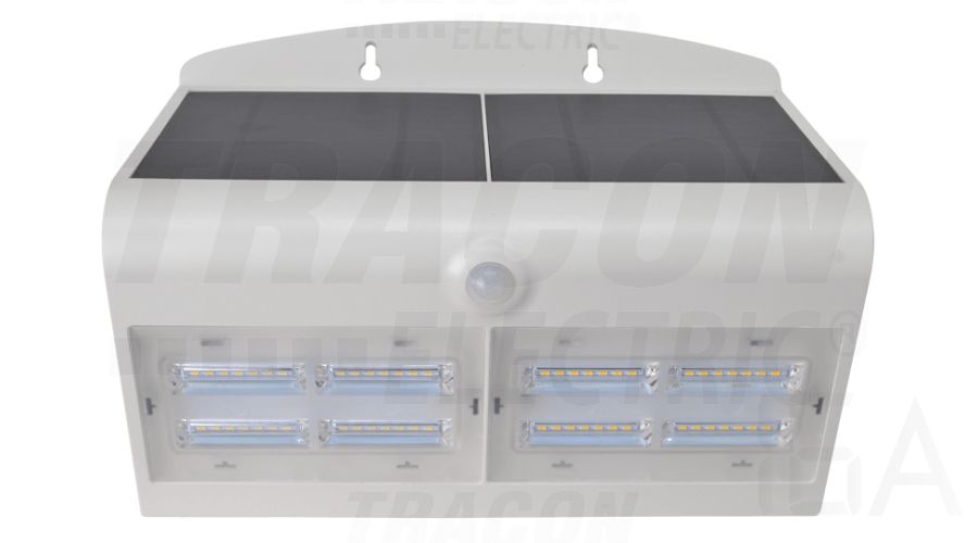 Tracon  Napelemes LED fali világítótest mozgásérzékelővel, fehér, LSLBW7W Kültéri mozgásérzékelős lámpa 1
