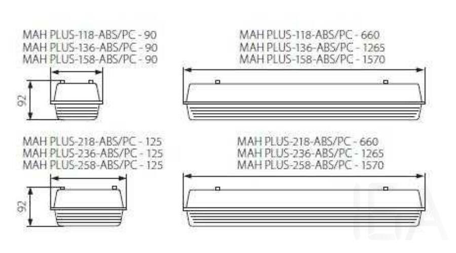Kanlux MAH PLUS-258-ABS/PC T8 fénycsöves lámpatest, 18525 Fénycsöves lámpatest 1
